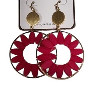 AV Pink and Gold Sunflower Earrings